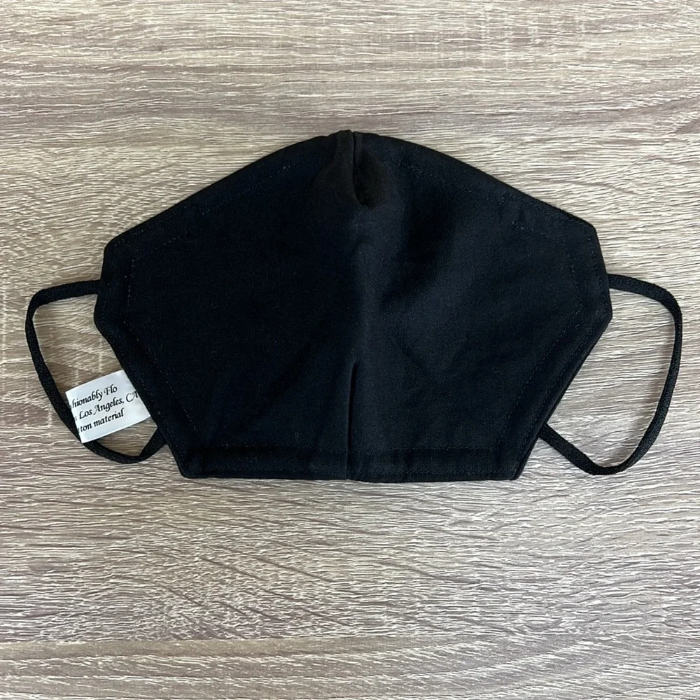 HAITI black jersey fabric custom painted 3 layer reversible face mask